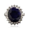 Image 3 : 14KT White Gold 11.05ct Sapphire and Diamond Ring