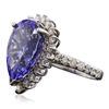 Image 2 : 14KT White Gold 9.90ct GIA Certified Tanzanite and Diamond Ring