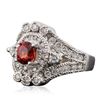 Image 2 : 14KT White Gold 1.17ct Ruby and Diamond Ring