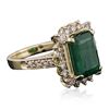 Image 4 : 14KT Yellow Gold 3.26ct Emerald and Diamond Ring