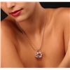 Image 1 : 14KT Rose Gold GIA Certified 38.99ct Kunzite and Diamond Pendant With Chain