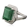 Image 2 : 14KT White Gold 9.93ct Emerald and Diamond Ring