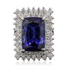 Image 1 : 14KT White Gold GIA Certified 17.10ct Tanzanite and Diamond Ring