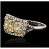 Image 2 : Platinum and 18KT Yellow Gold EGL Certified 5.27ctw Diamond Ring