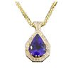 Image 3 : 14KT Yellow Gold 27.66ct Tanzanite and Diamond Pendant With Chain