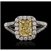 Image 1 : Platinum and 18KT Yellow Gold EGL Certified 2.16ctw Diamond Ring