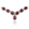 Image 2 : 14KT White Gold 27.75ctw Ruby and Diamond Necklace