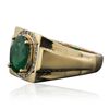 Image 2 : 14KT Yellow Gold 2.36ct Emerald and Diamond Ring