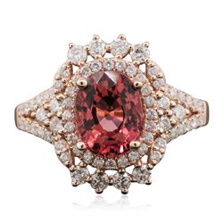 14KT Rose Gold 2.46ct Tourmaline and Diamond Ring