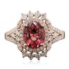 Image 1 : 14KT Rose Gold 2.46ct Tourmaline and Diamond Ring
