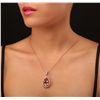 Image 1 : 14KT Rose Gold 15.09ct Morganite and Diamond Pendant With Chain