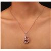 Image 2 : 14KT Rose Gold 15.09ct Morganite and Diamond Pendant With Chain