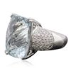Image 4 : 14KT White Gold 15.88ct Aquamarine and Diamond Ring