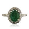Image 1 : 14KT Yellow Gold 1.67ct Emerald and Diamond Ring