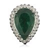 Image 1 : 14KT White Gold 8.76ct Emerald and Diamond Ring