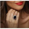 Image 5 : 14KT White Gold 10.98ctw Amethyst and Diamond Ring