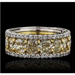 Platinum and 18KT Yellow Gold 12.90ctw Diamond Ring