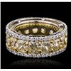 Image 2 : Platinum and 18KT Yellow Gold 12.90ctw Diamond Ring