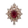 Image 3 : 14KT Rose Gold 3.14ct Ruby and Diamond Ring