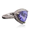 Image 2 : 14KT White Gold 3.28ct Tanzanite and Diamond Ring