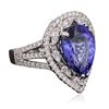 Image 4 : 18KT White Gold 8.66ct Tanzanite and Diamond Ring