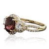 Image 2 : 14KT Yellow Gold 1.42ct Rubellite and Diamond Ring