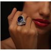 Image 2 : 18KT White Gold GIA Certified 15.73ct Tanzanite and Diamond Ring