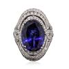 Image 3 : 18KT White Gold GIA Certified 15.73ct Tanzanite and Diamond Ring