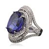 Image 4 : 18KT White Gold GIA Certified 15.73ct Tanzanite and Diamond Ring