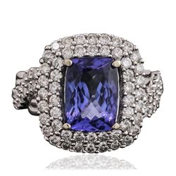 14KT White Gold 2.84ct Tanzanite and Diamond Ring