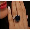 Image 2 : 18KT White Gold 25.99ct Sapphire and Diamond Ring