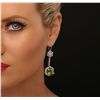 Image 2 : 18KT White Gold 12.51ctw Peridot and Diamond Earrings