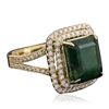 Image 2 : 14KT Yellow Gold 5.44ct Emerald and Diamond Ring