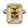 Image 3 : 14KT White Gold 7.33ct Citrine Quartz and Diamond Ring