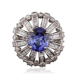 18KT White Gold 3.11ct Tanzanite and Diamond Ring