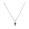 Image 2 : 14KT White Gold 2.21ct Emerald and Diamond Pendant With Chain