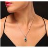 Image 3 : 14KT White Gold 2.21ct Emerald and Diamond Pendant With Chain