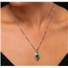 Image 4 : 14KT White Gold 2.21ct Emerald and Diamond Pendant With Chain