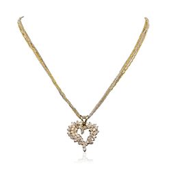 14KT Two-Tone 2.38ctw Diamond Pendant With Chain