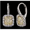 Image 2 : Platinum and 18KT Yellow Gold EGL Certified 3.79ctw Diamond Earrings