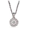 Image 1 : 14KT White Gold 0.90ctw Diamond Pendant With Chain