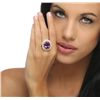 Image 2 : 14KT Yellow Gold 10.46ct Amethyst and Diamond Ring