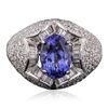 Image 1 : 18KT White Gold 2.51ct Tanzanite and Diamond Ring