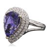 Image 4 : 14KT White Gold 3.86ct Tanzanite and Diamond Ring