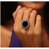 Image 2 : 14KT White Gold 11.11ct Amethyst and Diamond Ring