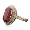 Image 2 : 14KT Yellow Gold 5.70ct Ruby and Diamond Ring