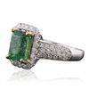 Image 4 : 14KT Two-Tone Gold 2.50ct Emerald and Diamond Ring