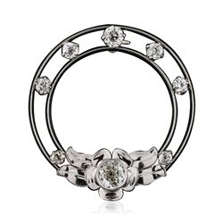 Platinum 1.67ctw Diamond Brooch