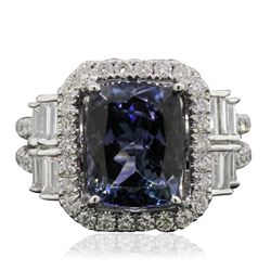 18KT White Gold 4.68ct Tanzanite and Diamond Ring