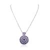 Image 1 : 14KT White Gold 12.68ctw Tanzanite and Diamond Pendant With Chain